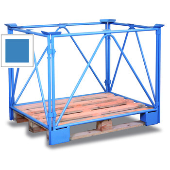 Palettenaufsatzrahmen für Industriepalette - 2.000 kg - Höhe 800 mm - 3-fach stapelbar - Diagonalstreben - lichtblau RAL 5012 Lichtblau | 800 mm
