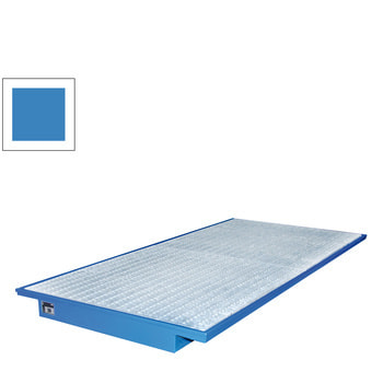 BAUER Einhänge-Regalwanne für Palettenregale mit Gitterrost - (BxT) 2.650 x 1.250 mm - Volumen 200 l - lichtblau RAL 5012 Lichtblau | 2700 mm