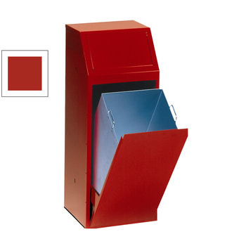 Selbstschließender Wertstoffsammler mit Klapptüre - Volumen 68 l - Farbe rot RAL 3000 Feuerrot