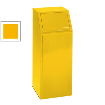 Selbstschließender Wertstoffsammler mit Klapptüre - Volumen 68 l - Farbe gelb RAL 1023 Verkehrsgelb