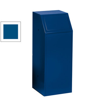 Selbstschließender Wertstoffsammler mit Klapptüre - Volumen 68 l - Farbe blau RAL 5010 Enzianblau