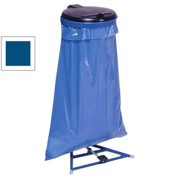 Müllsackständer mit Fußpedal - für 120 l Kunststoffsäcke - 1.000 x 490 x 490 mm (HxBxT) - enzianblau RAL 5010 Enzianblau