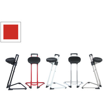 ESD Stehhilfe - antistatisch - Sitzhöhe 600 bis 850 mm - Sitz PU schwarz - Gestell rot Rot