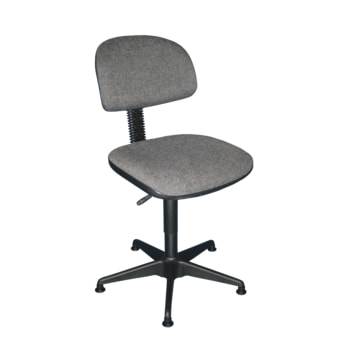 ESD Arbeitsstuhl - Bürostuhl - antistatisch - Sitzhöhe 420-550 mm - Polster anthrazit - kleine Rückenlehne - Stahl Fußkreuz mit Gleitern Gleiter | klein | Polster, anthrazit