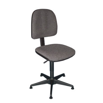 ESD Arbeitsstuhl - Bürostuhl - antistatisch - Sitzhöhe 420-550 mm - Polster anthrazit - große Rückenlehne - Stahl Fußkreuz mit Gleitern Gleiter | groß | Polster, anthrazit
