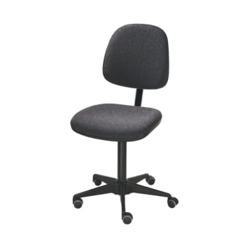 ESD Arbeitsstuhl - Bürostuhl - antistatisch - Sitzhöhe 450-580 mm - Polster anthrazit - große Rückenlehne - Stahl Fußkreuz mit Rollen Rollen | groß | Polster, anthrazit