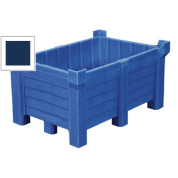 Transportbehälter PE - 300 l - 500 kg - 1260x860x650 mm - stapelbar - Farbe blau Blau