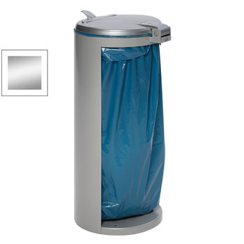 Abfallbehälter mit offener Rückseite (DxH) 450x900 mm - Inh. 120 l,Farbe silber
