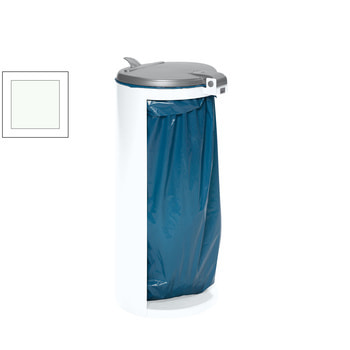 Abfallbehälter mit offener Rückseite (DxH) 450x900 mm - Inh. 120 l,Farbe weiß RAL 9016 Verkehrsweiß