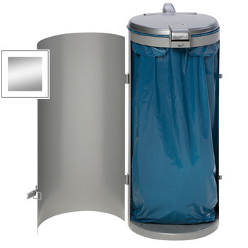 Abfallbehälter - verschließbare Tür (DxH) 450x900 mm - Inh. 120 l - Farbe silber Silber
