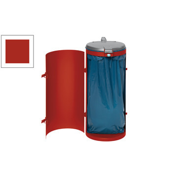 Abfallbehälter - verschließbare Tür (DxH) 450x900 mm - Inh. 120 l - Farbe rot RAL 3000 Feuerrot