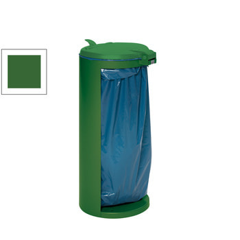 Abfallbehälter mit offener Rückseite (DxH) 450x900 mm - Inh. 120 l,Farbe grün RAL 6001 Smaragdgrün