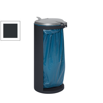 Abfallbehälter mit offener Rückseite (DxH) 450x900 mm - Inh. 120 l,Farbe grau RAL 7021 Schwarzgrau