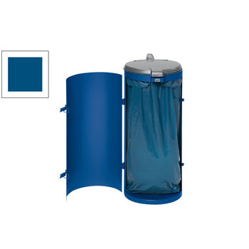 Abfallbehälter - verschließbare Tür (DxH) 450x900 mm - Inh. 120 l - Farbe blau RAL 5010 Enzianblau