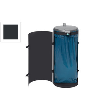 Abfallbehälter - verschließbare Tür (DxH) 450x900 mm - Inh. 120 l - Farbe grau RAL 7021 Schwarzgrau
