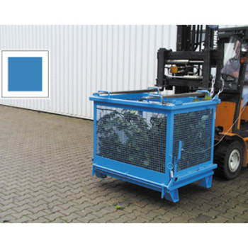 BAUER Gitter-Klappbodenbehälter - 1.000 l Volumen - 500 kg - Drahtgitterbox - lichtblau RAL 5012 Lichtblau