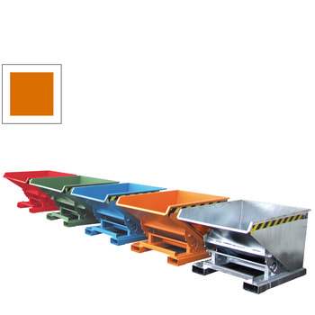 Kippbehälter - Abrollsystem - Volumen 300 l - Traglast 750 kg - 835 x 770 x 1.260 mm (HxBxT) - gelborange (RAL 2000) nein | RAL 2000 Gelborange