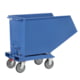 Muldenkippbehälter mit Staplertaschen - 600 l - 750 kg - brillantblau - Ablasshahn