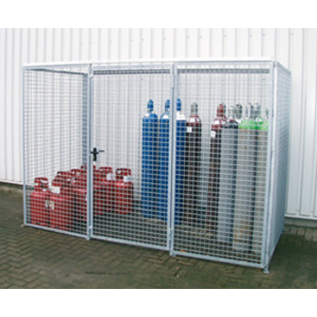 Gasflaschencontainer - für 32 220-mm-Flaschen - Türe - verzinkt 32 Stk. | Tür | nein