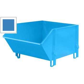 Baustoff-Behälter - 1.000 l - Glatte Wände - Feste Schüttwand - lichtblau RAL 5012 Lichtblau