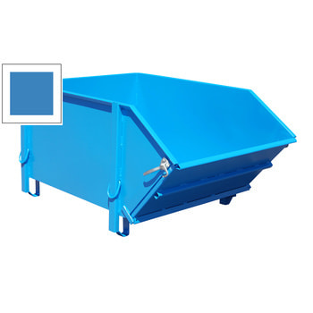 Baustoff-Behälter - 1.000 l - Glatte Wände - Klappbare Schüttwand - lichtblau RAL 5012 Lichtblau