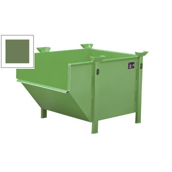 Materialbehälter - 500 l Volumen - Tragkraft 1.000 kg - stapel- und kranbar - resedagrün RAL 6011 Resedagrün