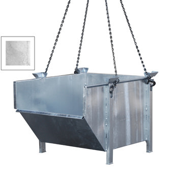 Materialbehälter - 500 l Volumen - Tragkraft 1.000 kg - stapel- und kranbar - verzinkt Verzinkt