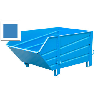 Baustoff-Behälter - 1.000 l - Profilierte Wände - Feste Schüttwand - lichtblau RAL 5012 Lichtblau