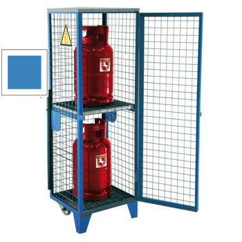 Mobiles Gasflaschen-Depot - für 2 x 11-kg-Flaschen - lichtblau RAL 5012 Lichtblau | 2 Stk.