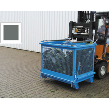 BAUER Gitter-Klappbodenbehälter - 1.000 l Volumen - 500 kg - Drahtgitterbox - mausgrau RAL 7005 Mausgrau