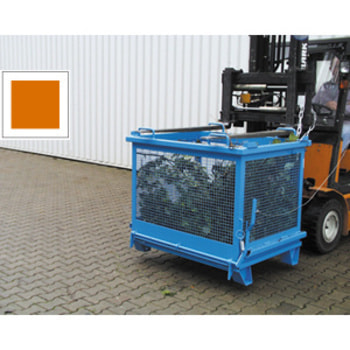 BAUER Gitter-Klappbodenbehälter - 1.000 l Volumen - 500 kg - Drahtgitterbox - gelborange