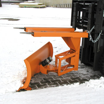 Schneepflug - Niveauausgleich - Breite 1.500 mm - Einfahrtaschen oben - Gummischürfleiste - gelborange oben | 1500 mm