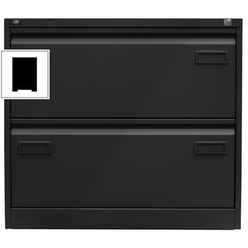 Bisley Light Hängeregistraturschrank - 2 Schubladen - doppelbahnig - Farbe schwarz 2 Stk. | Schwarz