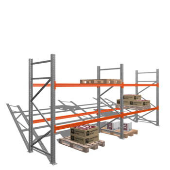 Palettenregal - 2,2 t - 2,5 x 5,7 x 1,1 m - 2 Felder - Schwerlastregal Palettenregal - 2,2 t - 2,5 x 5,7 x 1,1 m - 2 Felder - Schwerlastregal