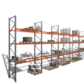 Palettenregal - 2,2 t - 5,0 x 16,9 x 1,1 m - 6 Felder - Schwerlastregal Palettenregal - 2,2 t - 5,0 x 16,9 x 1,1 m - 6 Felder - Schwerlastregal
