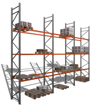Palettenregal - 1,5 t - 6,0 x 8,5 x 1,1 m - 3 Felder - Schwerlastregal Palettenregal - 1,5 t - 6,0 x 8,5 x 1,1 m - 3 Felder - Schwerlastregal