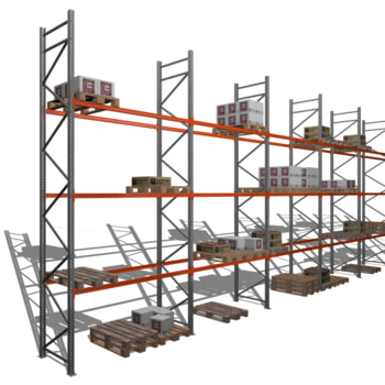 Palettenregal - 1,5 t - 6,0 x 16,9 x 1,1 m - 6 Felder - Schwerlastregal Palettenregal - 1,5 t - 6,0 x 16,9 x 1,1 m - 6 Felder - Schwerlastregal