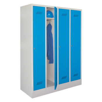 Spindschrank m. Sockel - Höhe 185 cm - 4 Abteile a 30 cm - Zylinderschloss - reinorange/anthrazitgrau RAL 7016 Anthrazitgrau | RAL 2004 Reinorange