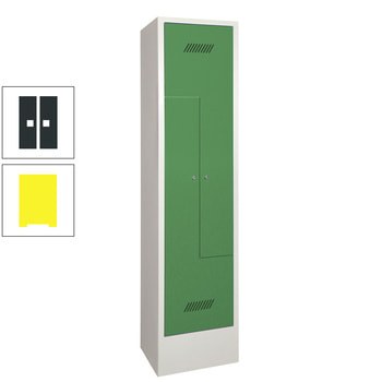 Z-Kleiderschrank m. Sockel - Höhe 185 cm - 2 Fächer - Drehriegel - zinkgelb/anthrazitgrau RAL 7016 Anthrazitgrau | RAL 1018 Zinkgelb