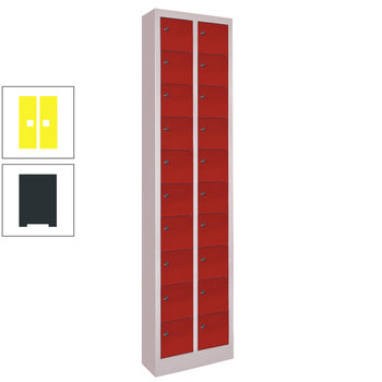 Kleinfachschrank - 20 Fächer - 1.950 x 460 x 200 mm (HxBxT) - anthrazitgrau/zinkgelb RAL 1018 Zinkgelb | RAL 7016 Anthrazitgrau