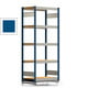 Fachbodenregal Tiefenriegel - 250 kg - 2.000 x 875 x 500 mm (HxBxT) - Grundregal - enzianblau - 5 Holzböden - Lagerregal - Steckregal BERT