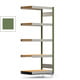 Fachbodenregal Tiefenriegel - 250 kg - 2.000 x 875 x 500 mm (HxBxT) - Anbauregal - resedagrün - 5 Holzböden - Lagerregal - Steckregal BERT