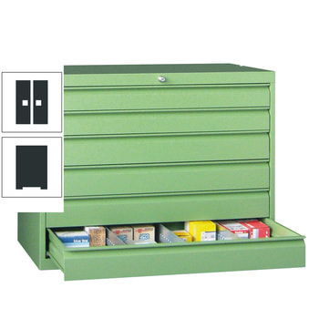 Werkzeug-Schubladenschrank - 800x1.023 mm - 1 Schubladenreihe - 4x75 mm, 4x100 mm - Tragkraft 50 kg - anthrazitgrau RAL 7016 Anthrazitgrau | RAL 7016 Anthrazitgrau