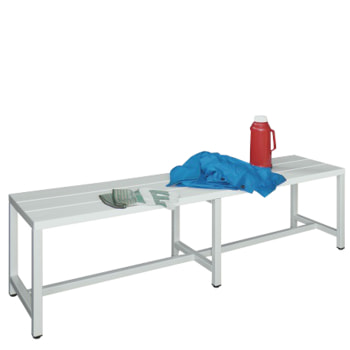 Einseitige Umkleide-Sitzbank - Breite 1.500 mm - Kunststoffleisten - rubinrot RAL 3003 Rubinrot | 1500 mm | nein | Kunststoff