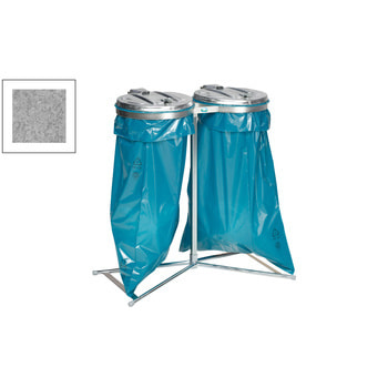 Müllsackständer - für zwei 120 l Säcke - 980 x 850 x 480 mm (HxBxT) - verzinkt ohne Rollen | Feuerverzinkt | Verzinkt | 2 x 120 l Sackl