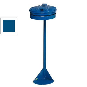 Müllsackhalter - Standgerät - Stahl - mit Deckel - für 120 l Säcke - 1.050 x 370 x 465 mm (HxBxT) - enzianblau RAL 5010 Enzianblau