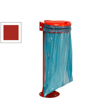 Müllsackhalter - Standgerät - Stahl - Kunststoff Deckel - für 120 l Säcke - 1.050 x 370 x 465 mm (HxBxT) - feuerrot RAL 3000 Feuerrot