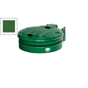 Müllsackhalter - Wandgerät mit Metall Deckel - für 120 l Säcke - 370 x 465 mm (BxT) - smaragdgrün RAL 6001 Smaragdgrün