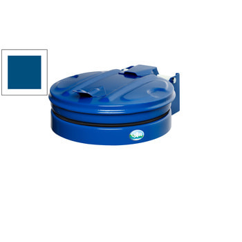 Müllsackhalter - Wandgerät mit Metall Deckel - für 120 l Säcke - 370 x 465 mm (BxT) - enzianblau RAL 5010 Enzianblau