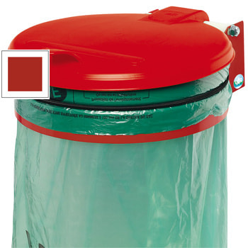 Müllsackhalter - Wandgerät - Stahl - Deckel Kunststoff - für 120 l Säcke - 370 x 465 mm (BxT) - feuerrot RAL 3000 Feuerrot